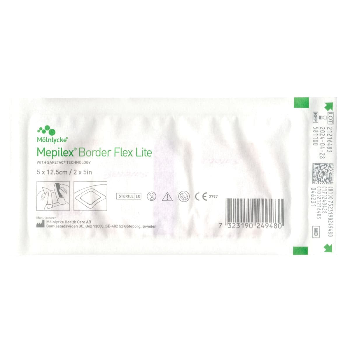 Mepilex Border Flex Lite Wound Dressing 5cm x 12.5cm Single