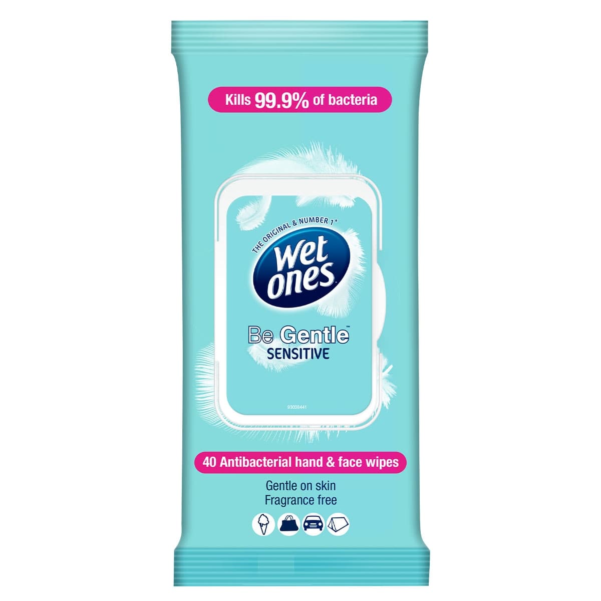 Wet Ones Be Gentle Sensitive Antibacterial Wipes 40 Pack
