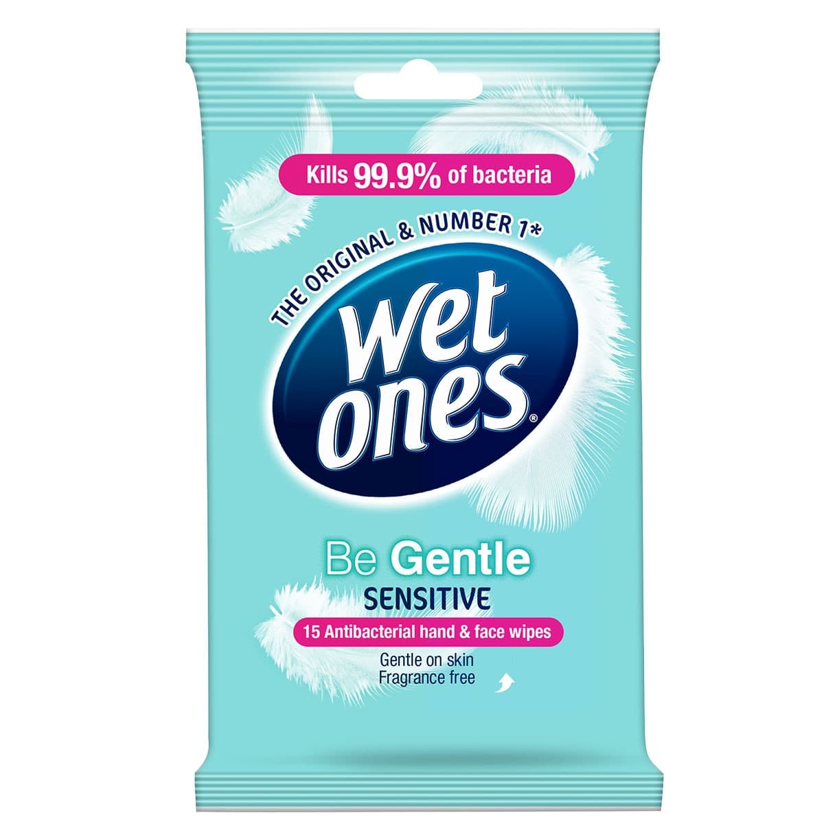Wet Ones Be Gentle Antibacterial Hand & Face Wipes 15 Pack