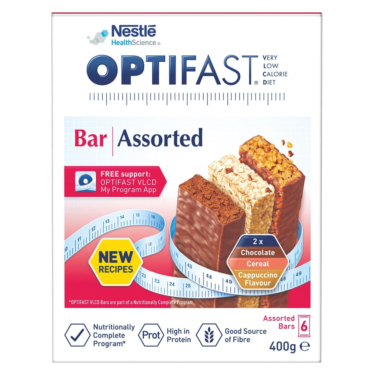 Optifast VLCD Bars Assorted Flavours 6 Pack