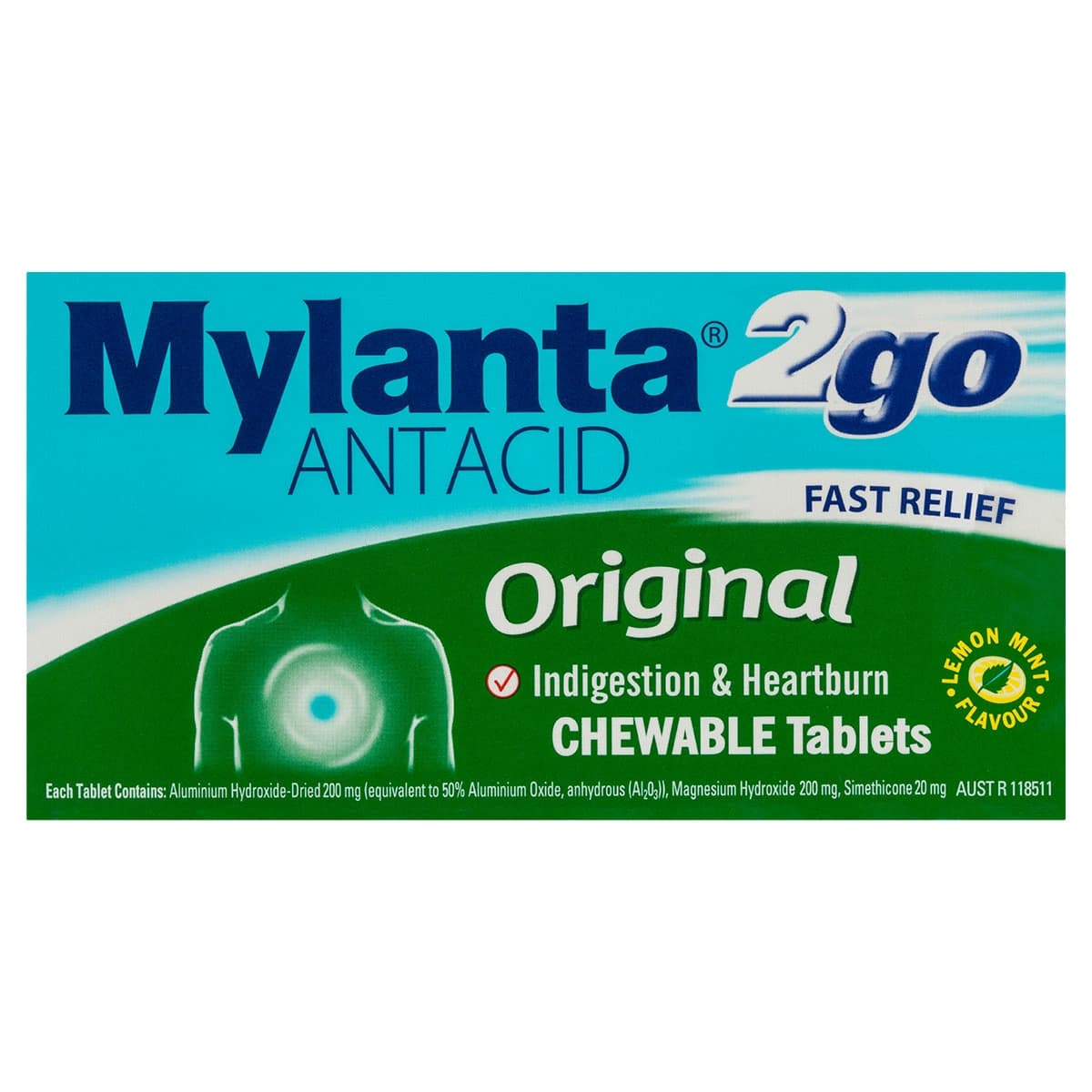 Mylanta 2Go Antacid Original Chewable Tablets 100 Pack