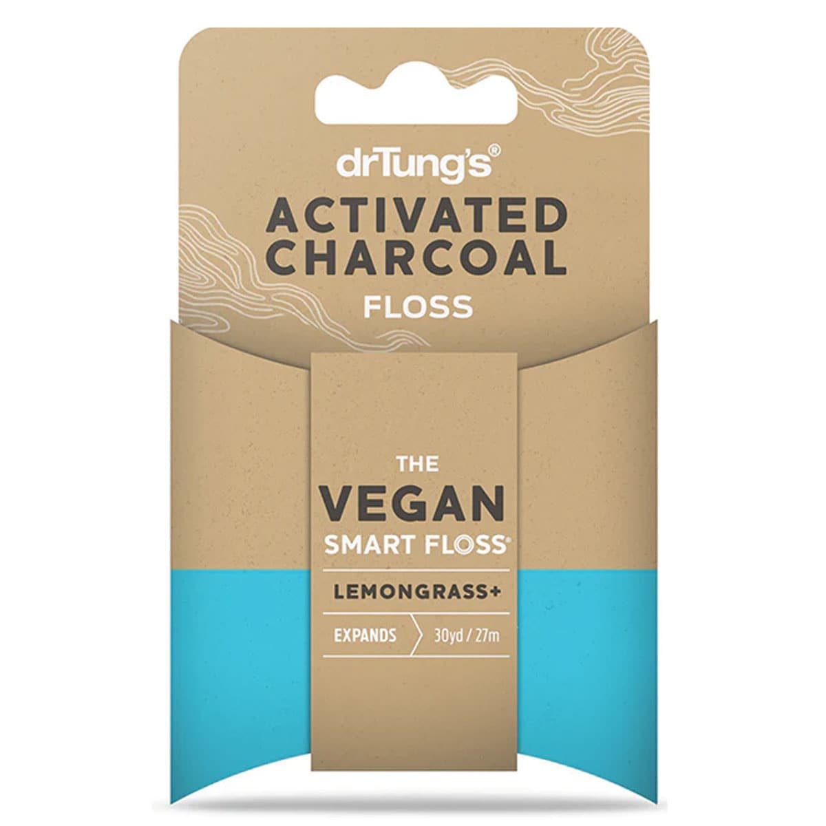 Dr Tungs Smart Vegan Dental Floss Activated Charcoal 27m