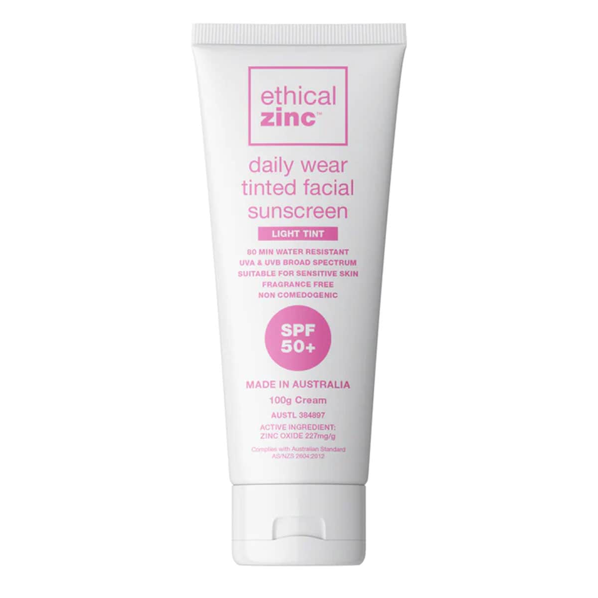Ethical Zinc Daily Wear Light Tinted Facial Sunscreen SPF50 - 100g