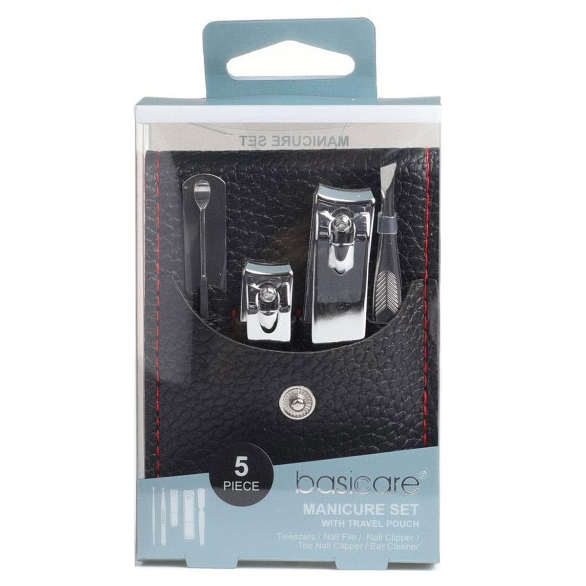 Basicare 5 Piece Manicure Set with Travel Pouch