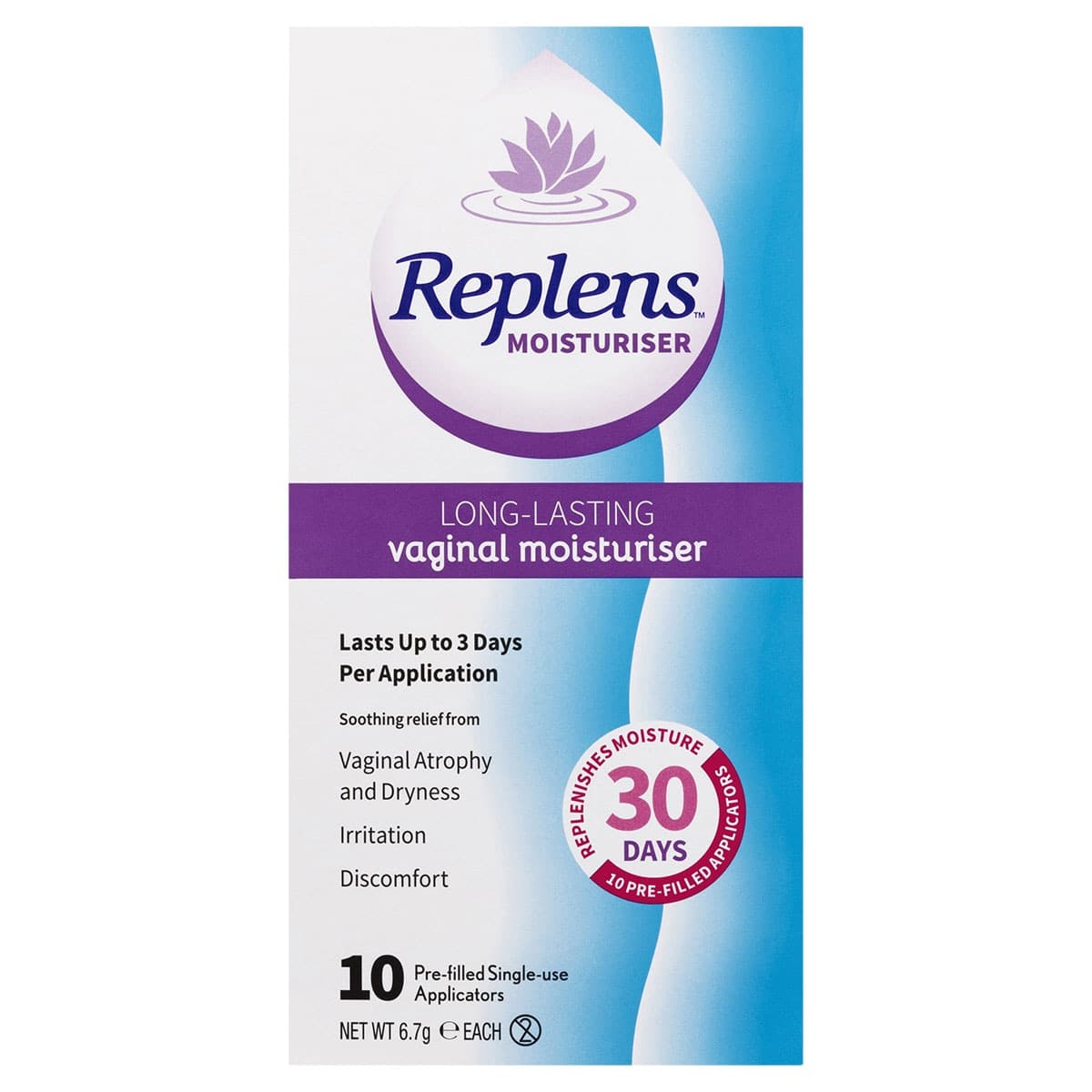 Replens Vaginal Moisturiser Pre-filled Applicators 10 pack