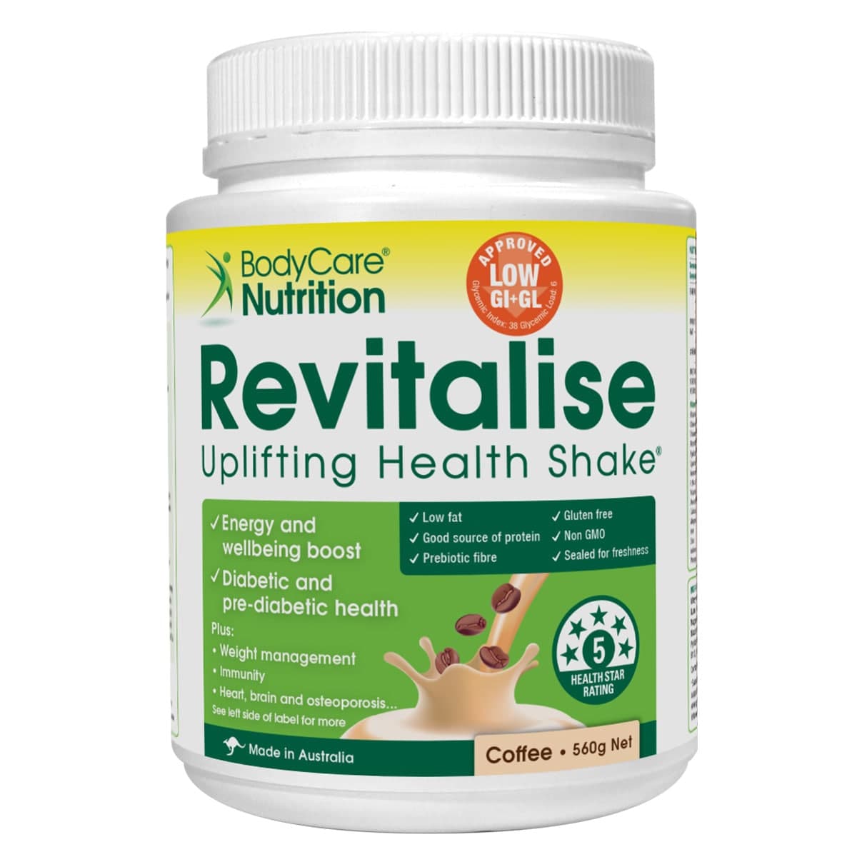 BodyCare Nutrition Revitalise Health Shake Coffee 560g