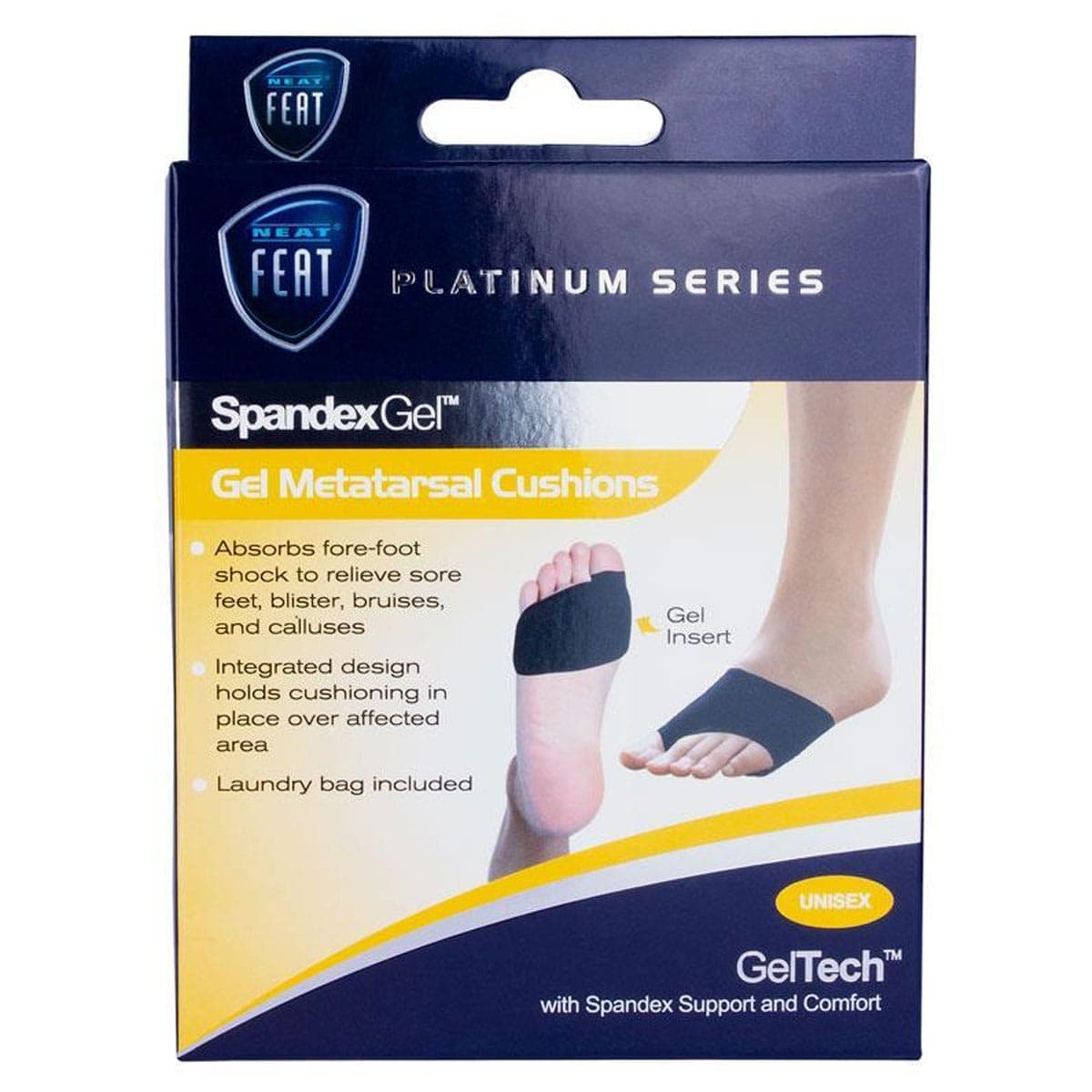 Neat Feat Spandex Gel Metatarsal Cushion for Sore Feet Large 1 Pair