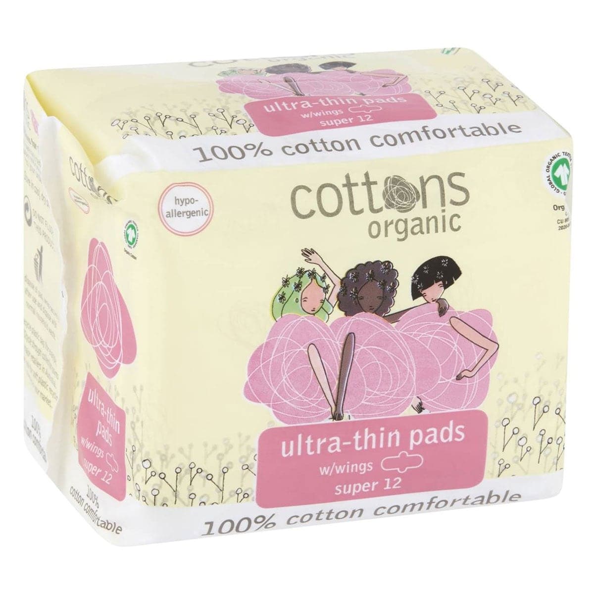 Cottons Ultra Thin Super Pads With Wings 12 Pack