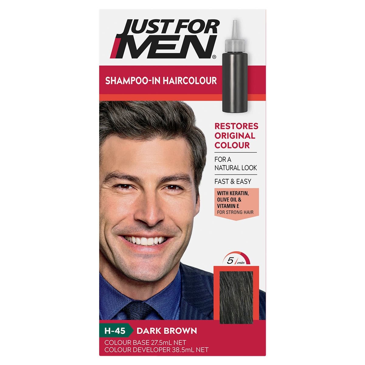 Just for Men Shampoo-In Hair Colour Dark Brown