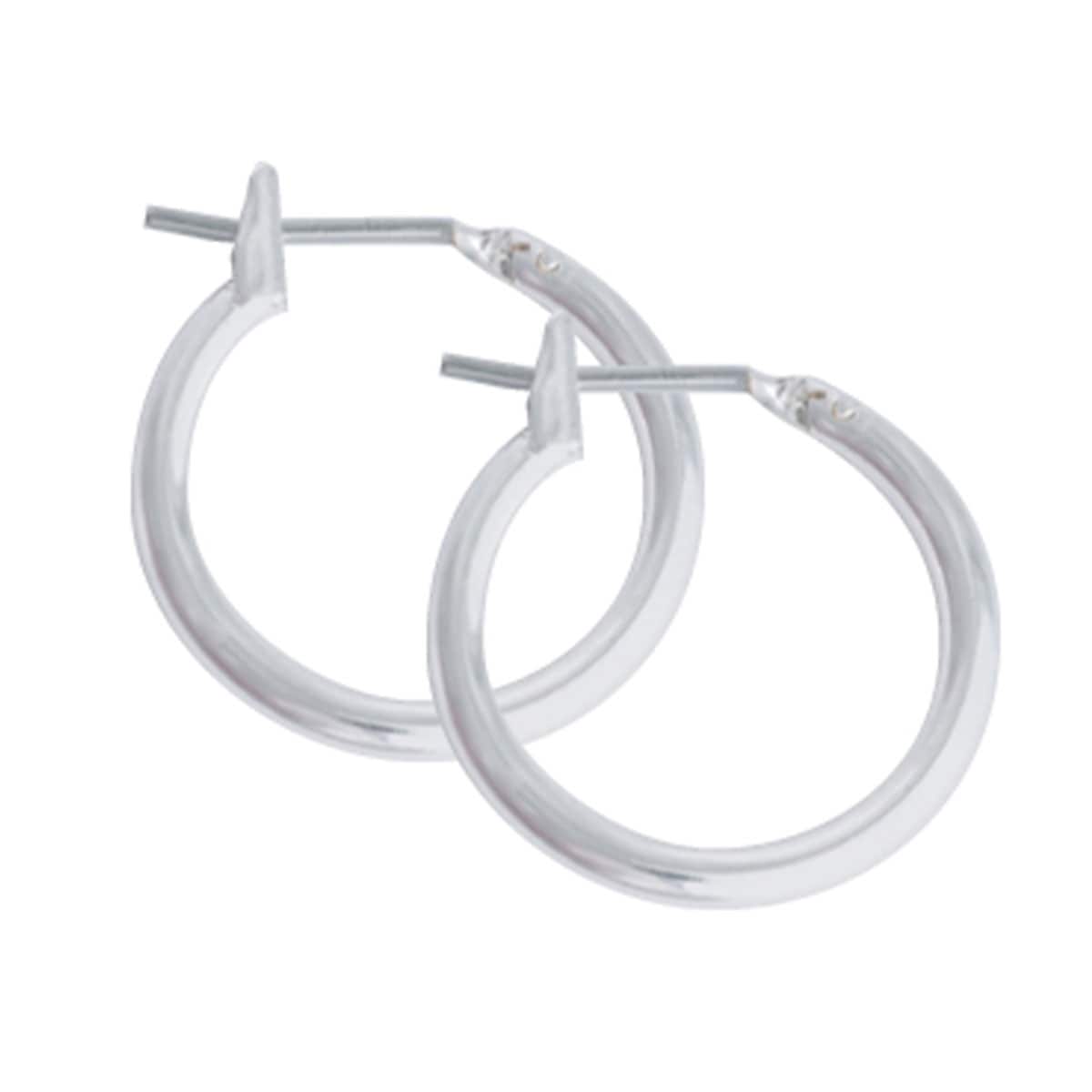 Studex Just Hoops 13mm Hoop Earring Rhodium 1 Pair