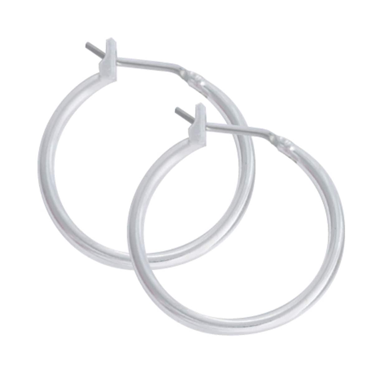 Studex Just Hoops 19mm Hoop Earring Rhodium 1 Pair