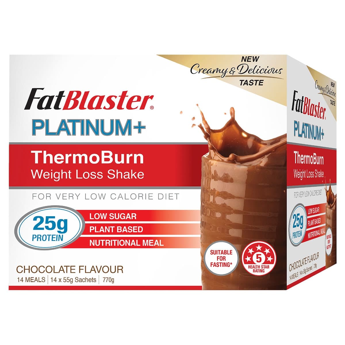 Naturopathica FatBlaster Platinum+ ThermoBurn Weight Loss Shake Chocolate 14 x 50g