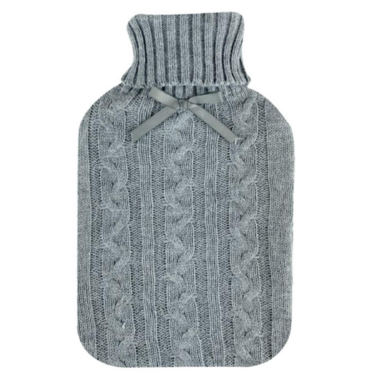 Hot Spot Knit Hot Water Bottle Set Grey 2 Litres