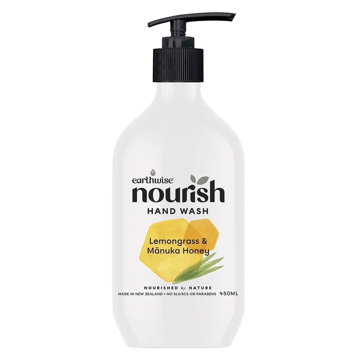 Earthwise Nourish Hand Wash Lemongrass & Manuka Honey 450ml