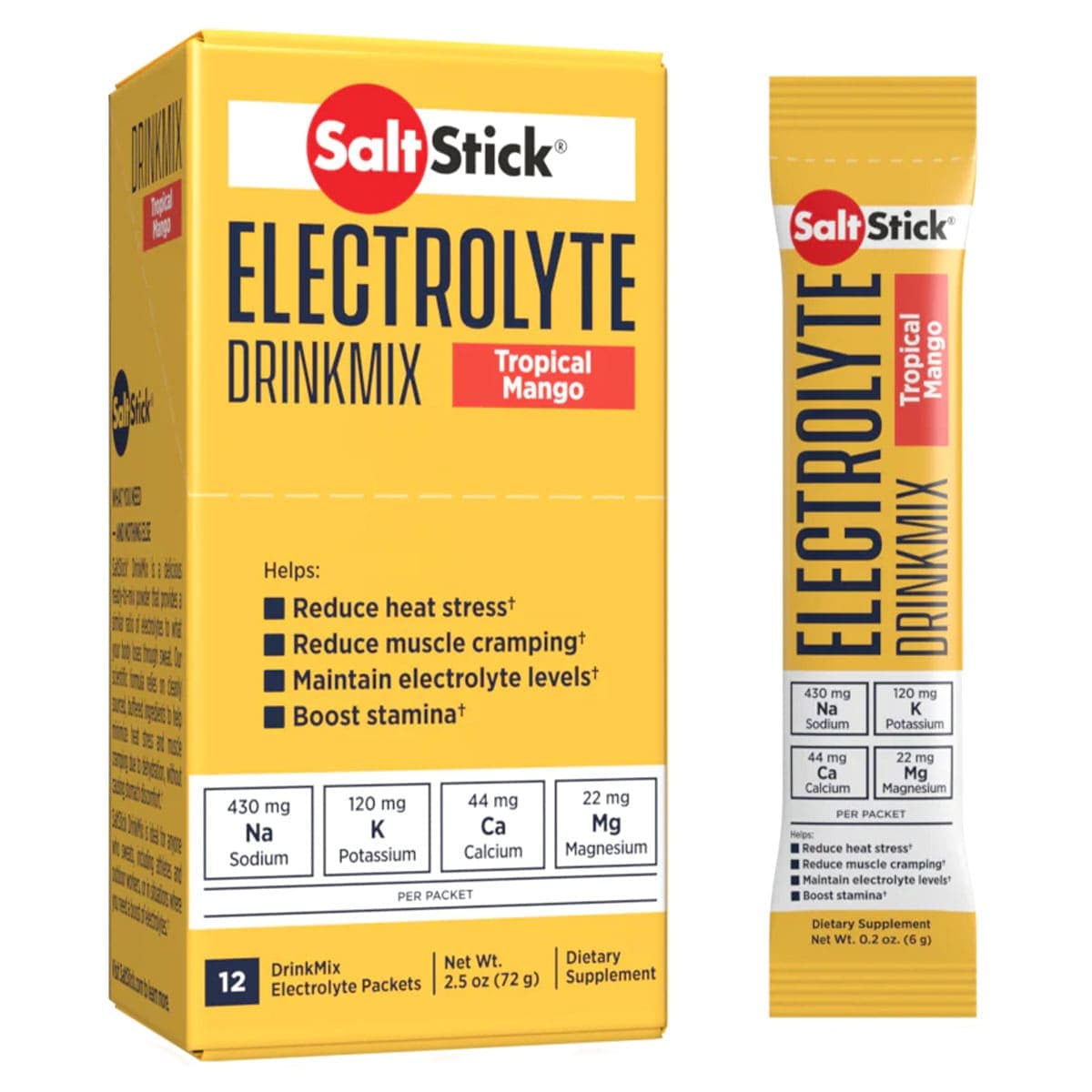 SaltStick Electrolyte Drink Mix Tropical Mango 12 Sachets