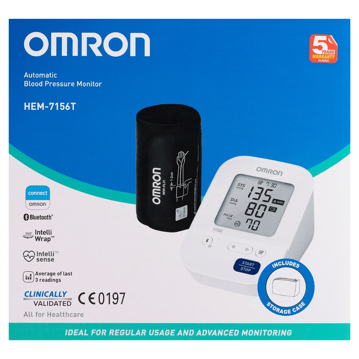 Omron HEM7156T Bluetooth Automatic Blood Pressure Monitor