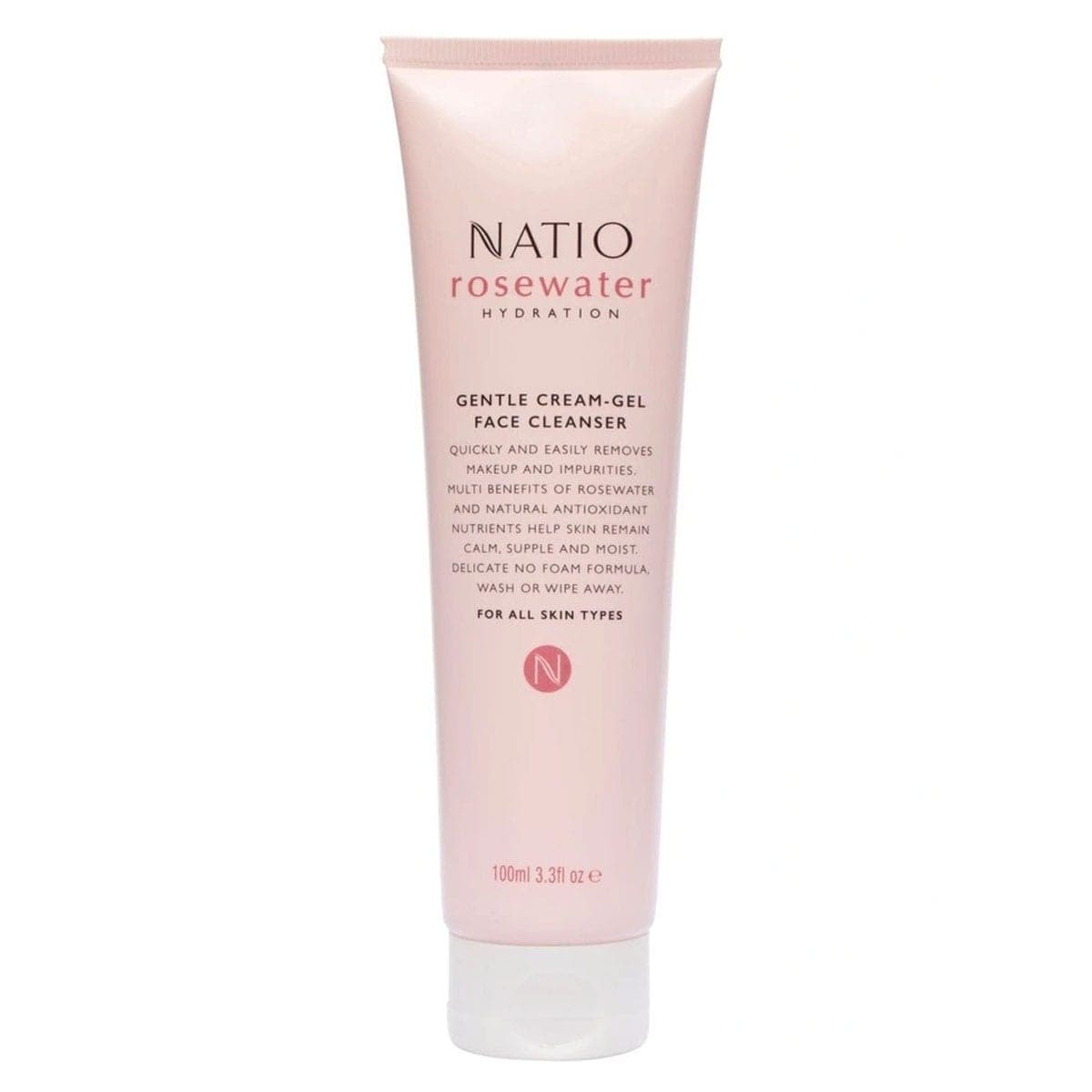Natio Rosewater Cream-Gel Face Cleanser 100ml