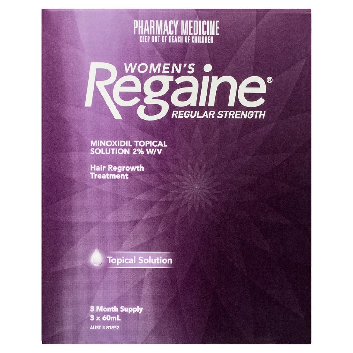 Regaine Womens SOLUTION Regular Strength Hair Loss Treatment 60ml x 3 Pack