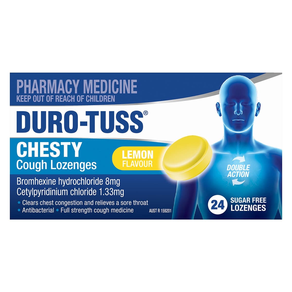 Duro-Tuss Chesty Cough Lozenges Sugar Free Lemon 24 Pack