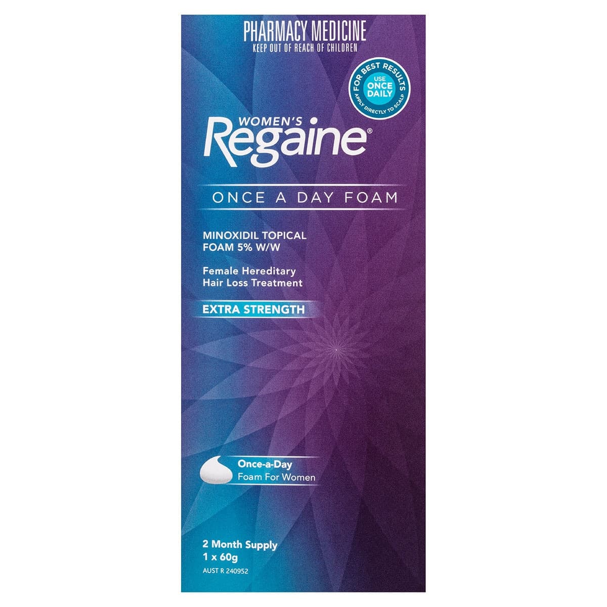 Regaine Womens FOAM Once a Day Hair Loss Treatment 60g