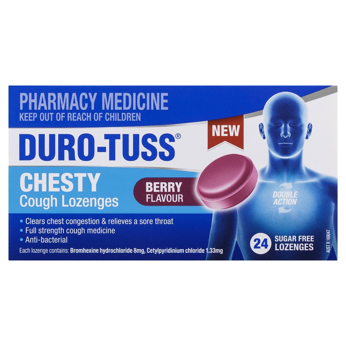 Duro-Tuss Chesty Cough Lozenges Sugar Free Berry 24 Pack