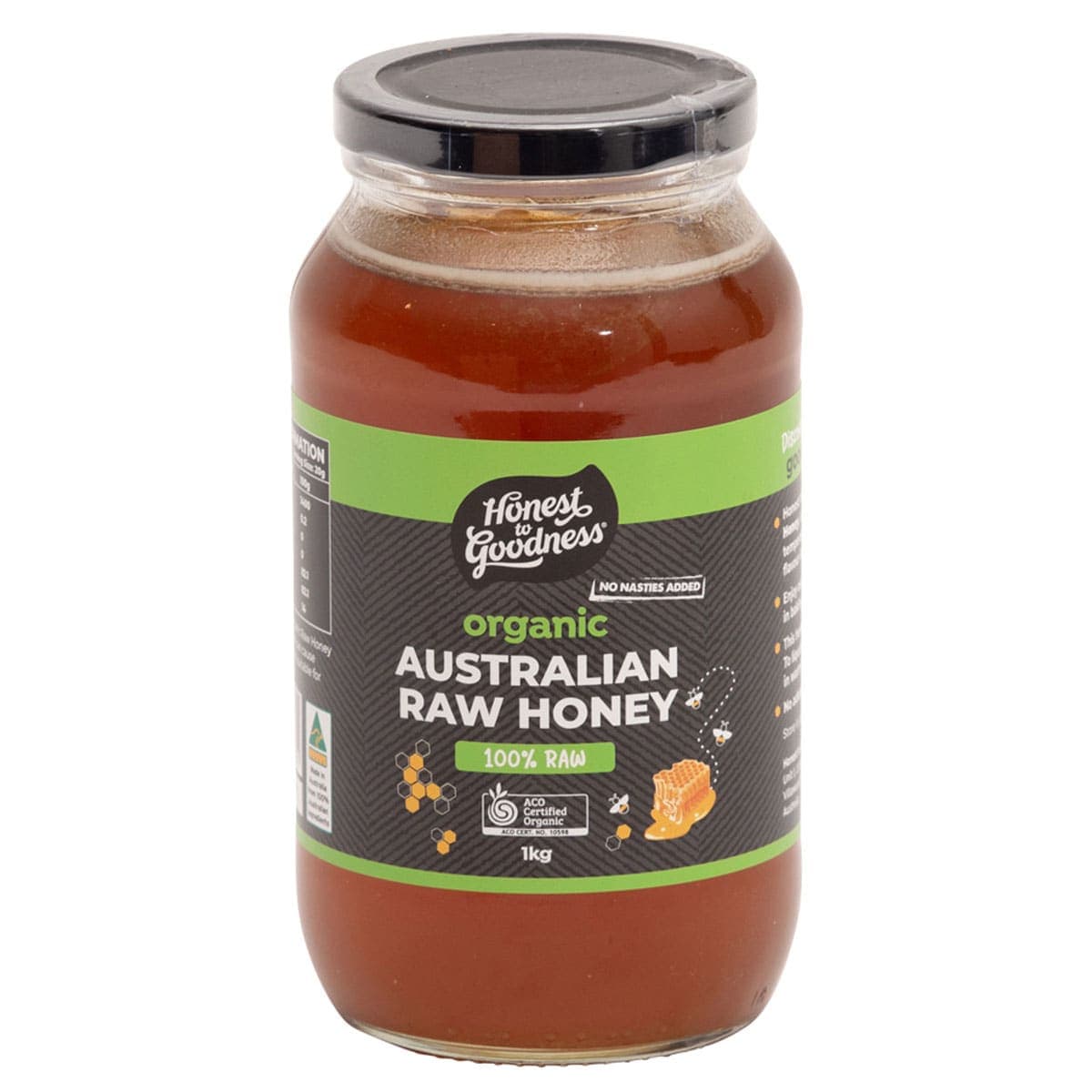 Honest to Goodness Organic Raw Honey 1kg