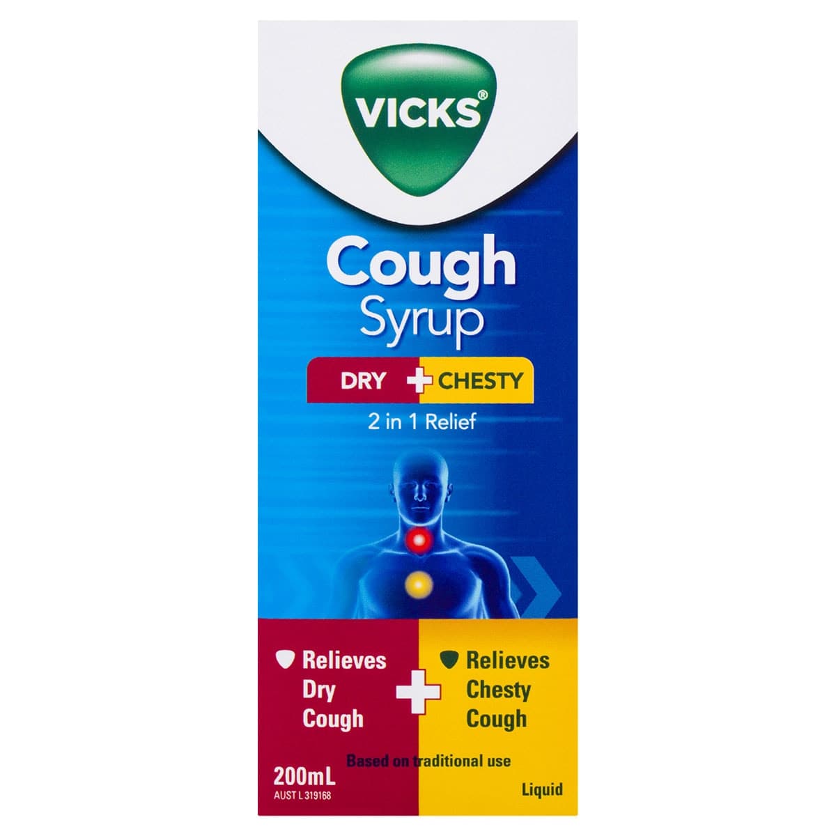 Vicks 2in1 Dry & Chesty Cough Syrup 200ml
