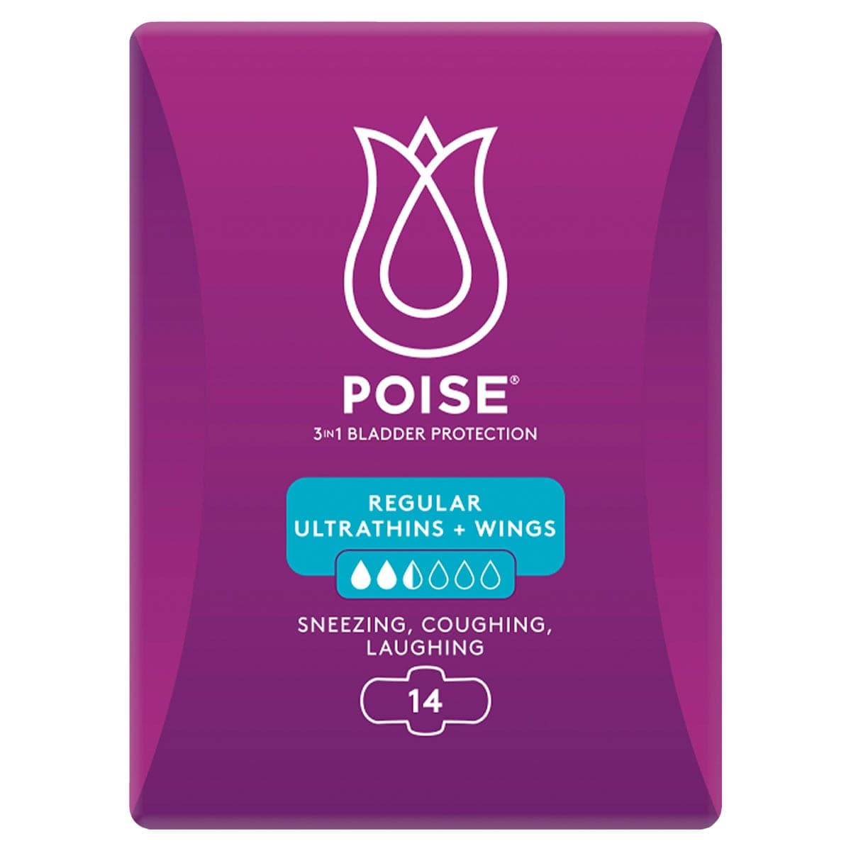 Poise Pads Ultrathins Regular with Wings 14 Pack