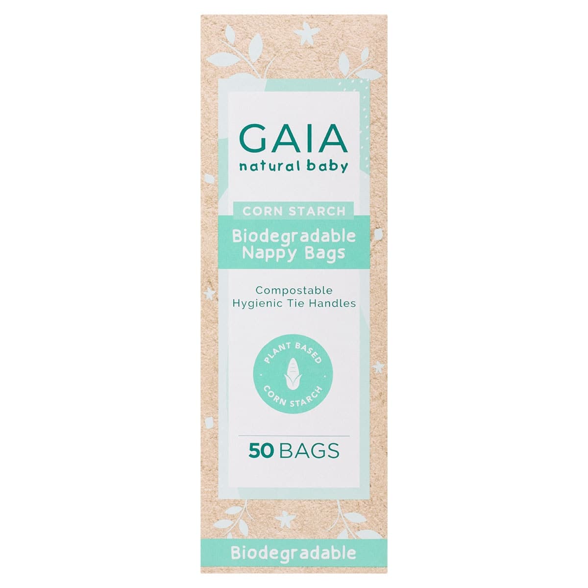 Gaia Natural Baby Biodegradable Nappy Bags 50 Pack