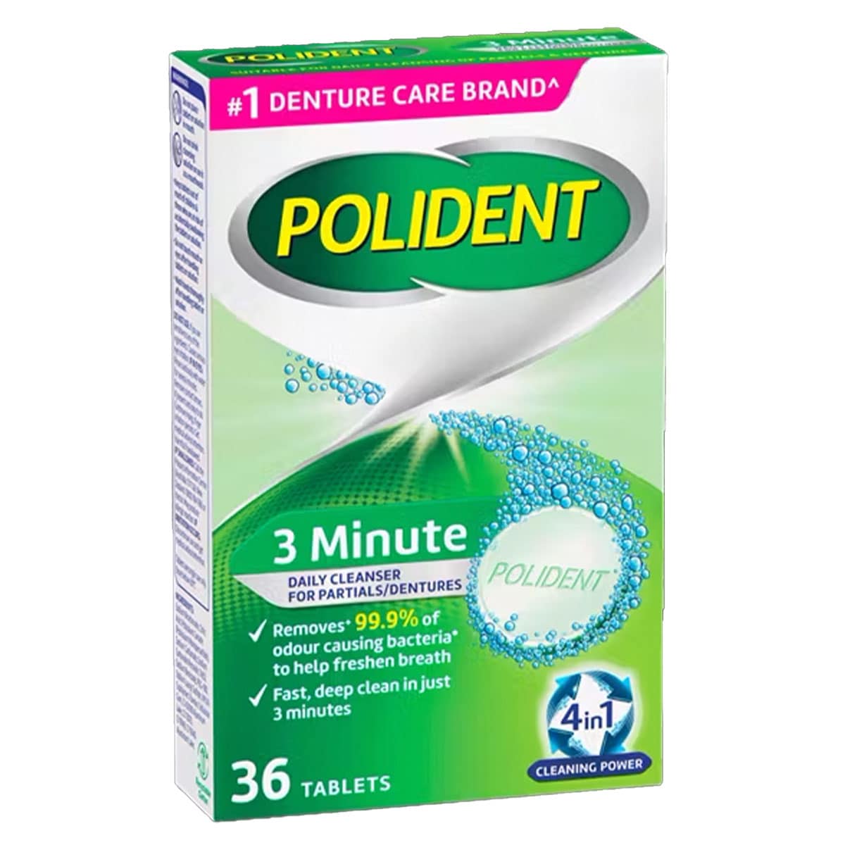 Polident 3 Minute Daily Denture & Partials Cleanser 36 Tablets