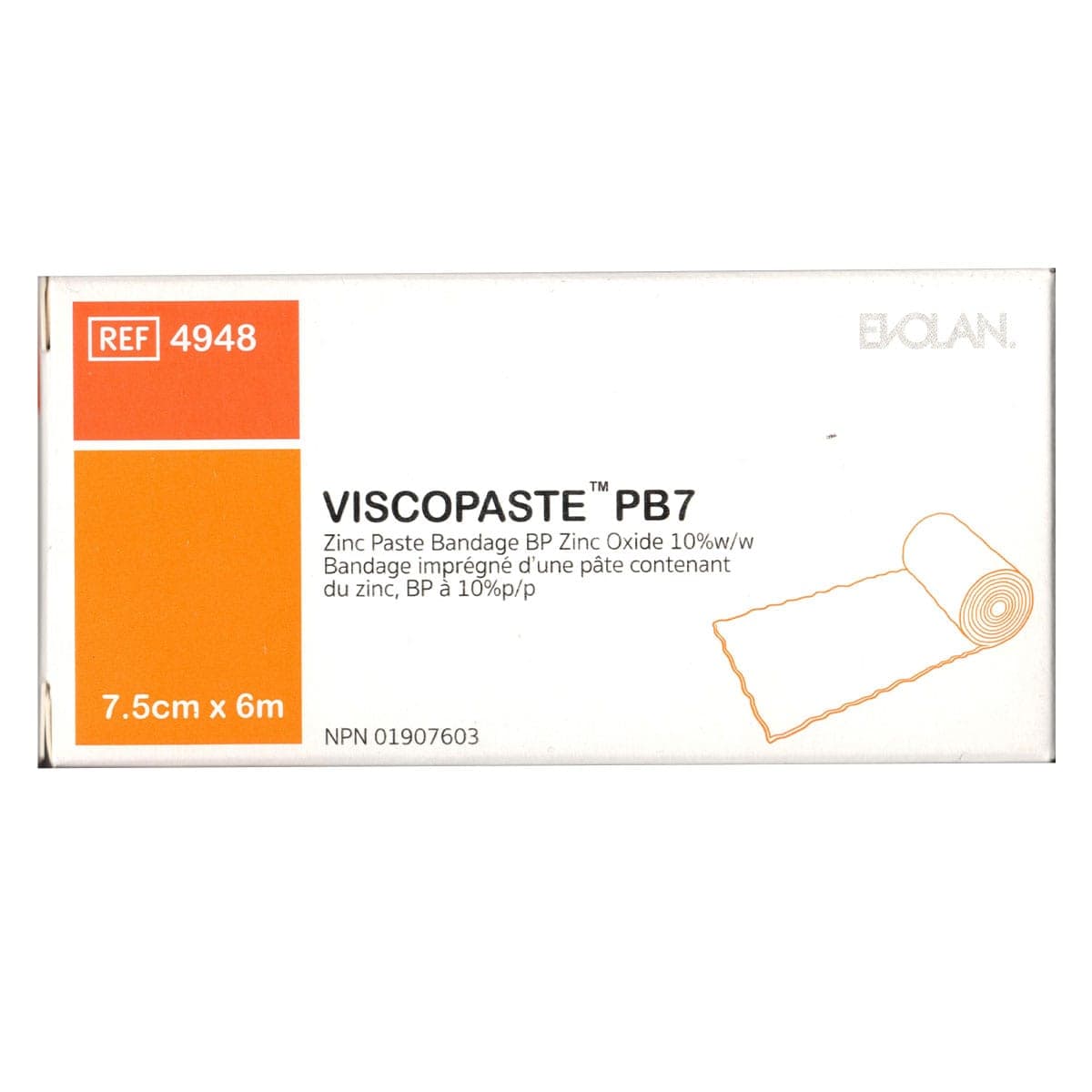 Viscopaste Zinc Paste Roll 7.5cm x 6m by Smith & Nephew