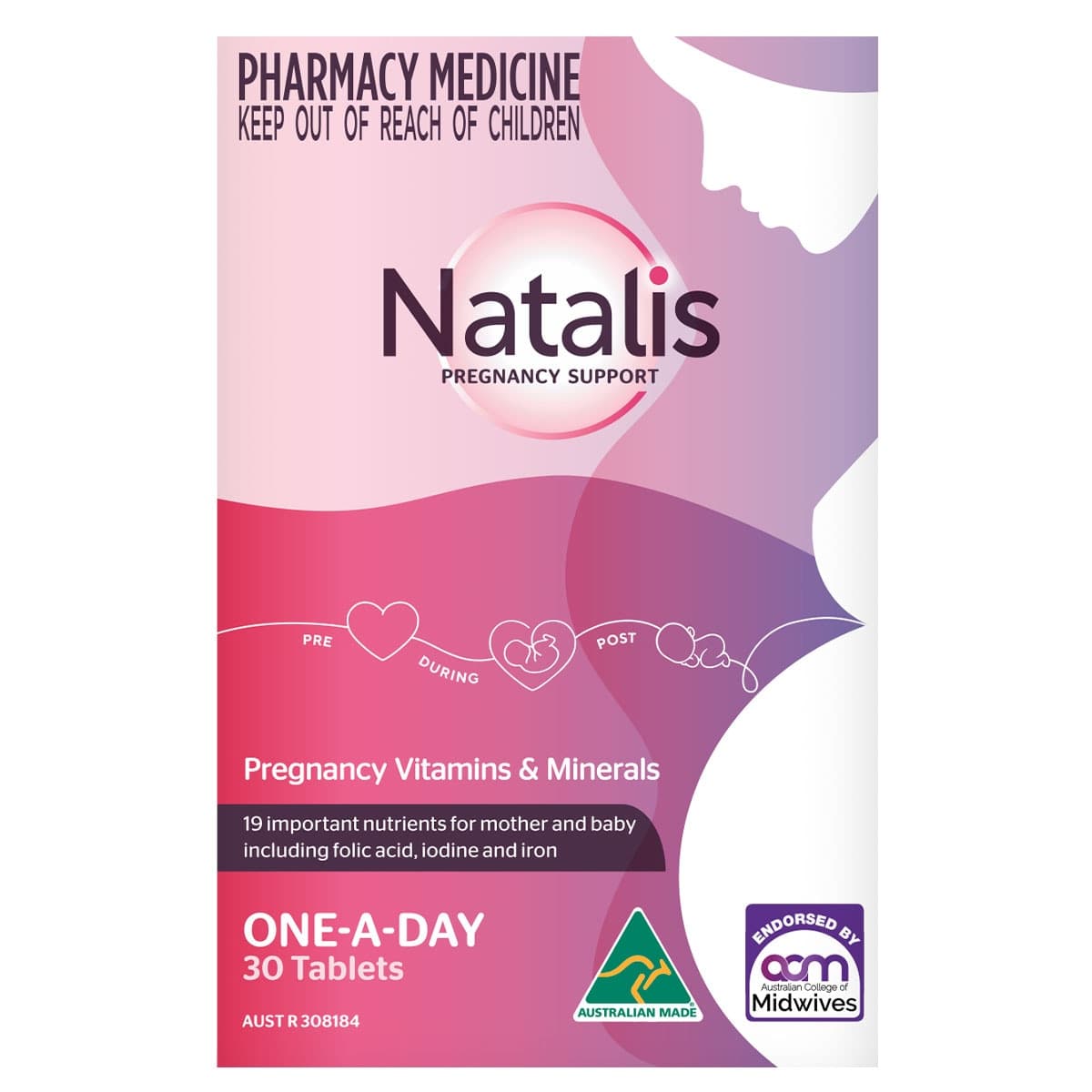 Natalis Pregnancy Support Vitamins & Minerals 30 Tablets