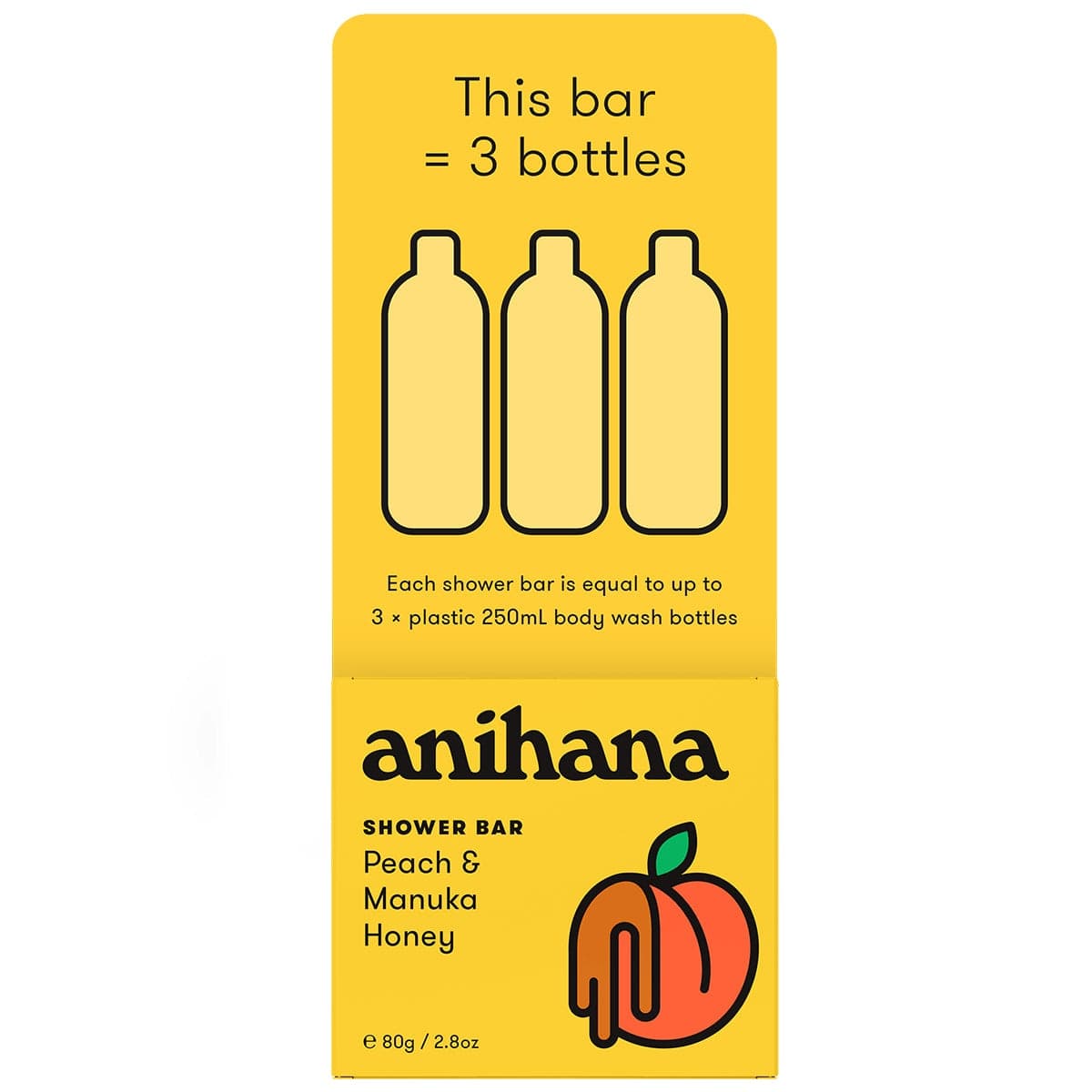 Anihana Solid Shower Bar Peach & Honey 80g
