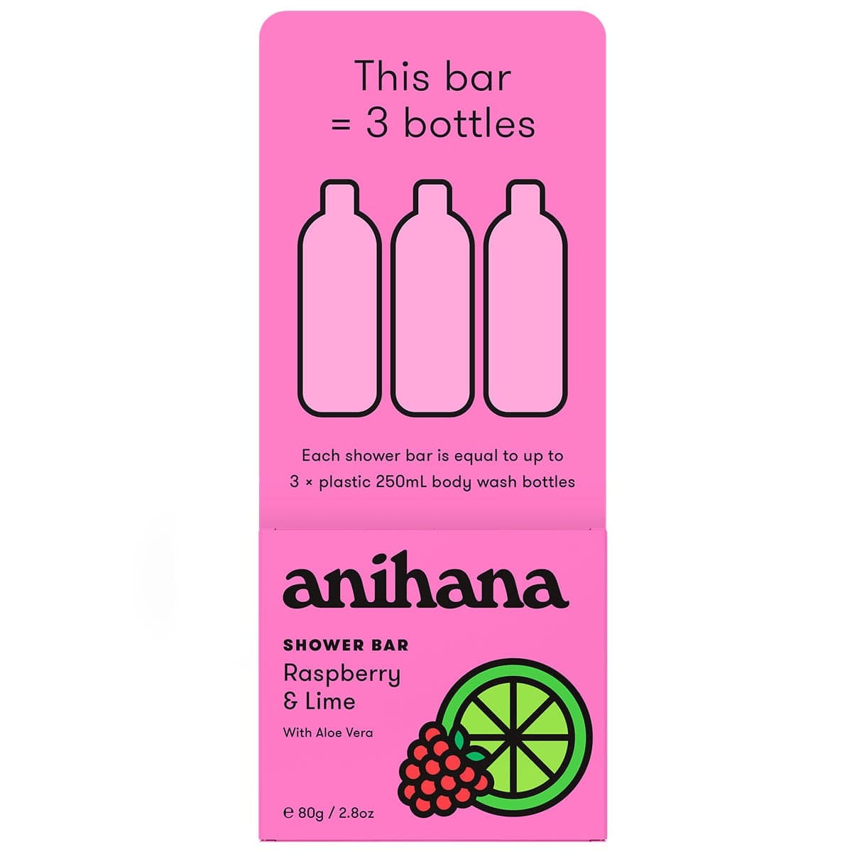 Anihana Solid Shower Bar Raspberry & Lime 80g