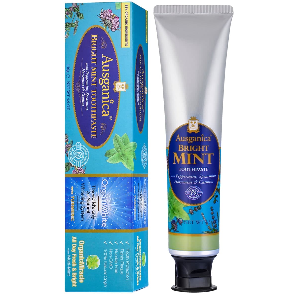 Ausganica OrganiWhite Bright Mint Toothpaste 130g