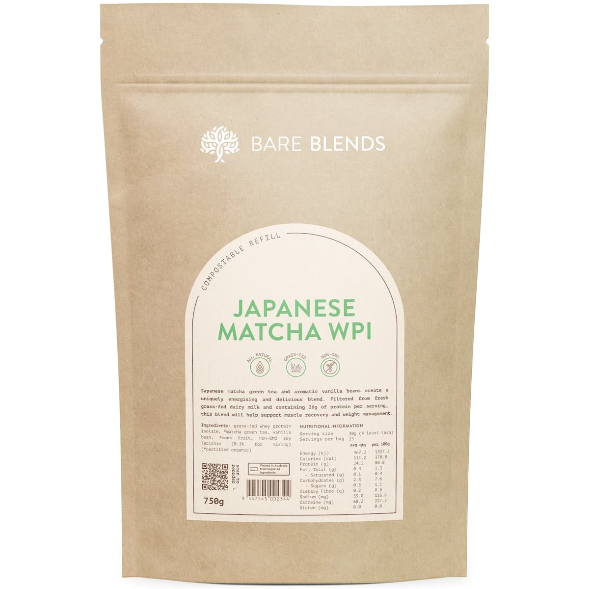 Bare Blends WPI Japanese Matcha 750g