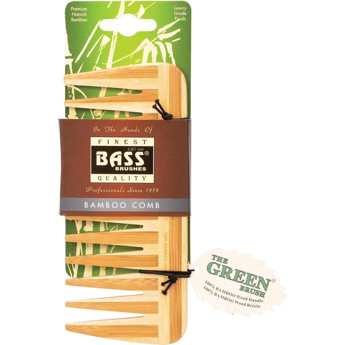 Bass Brushes Bamboo Comb Medium Wide Tooth