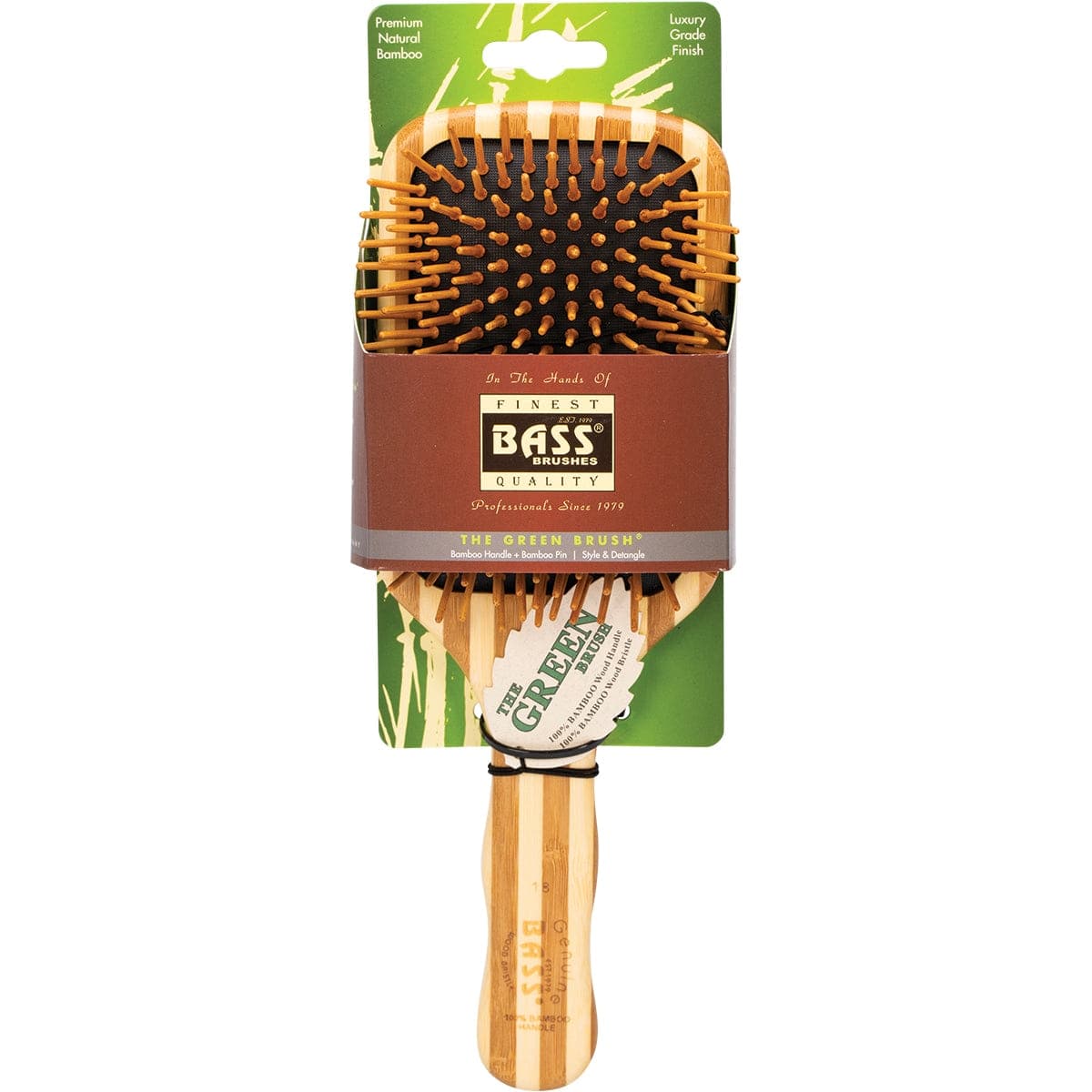 Bass Brushes Bamboo Hair Brush Large Square Paddle