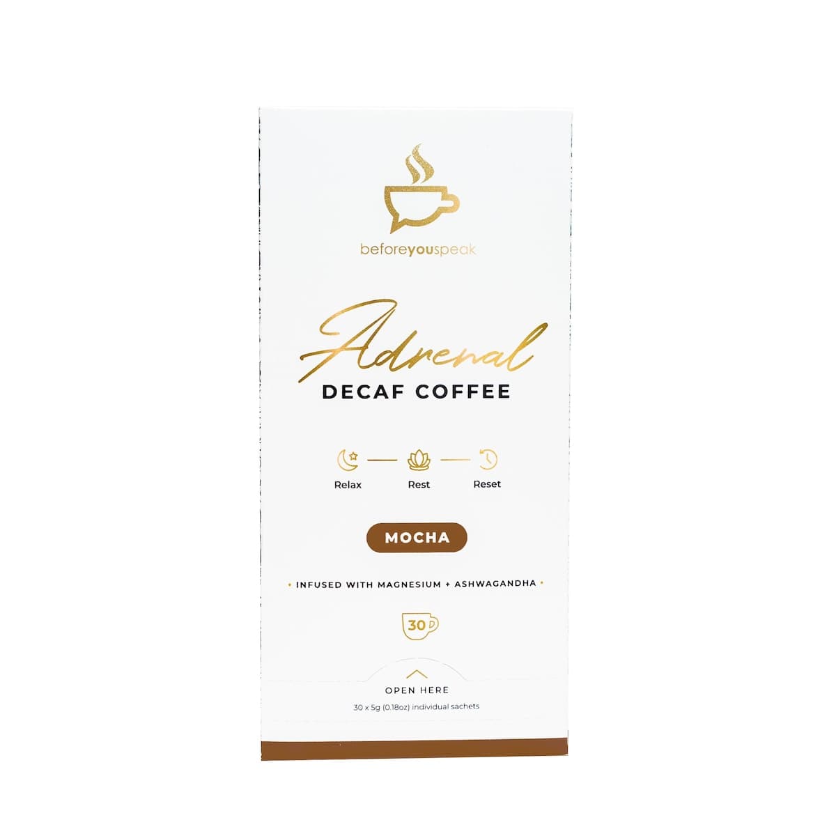 Beforeyouspeak Coffee Adrenal Decaf Coffee Mocha 30 x 5g