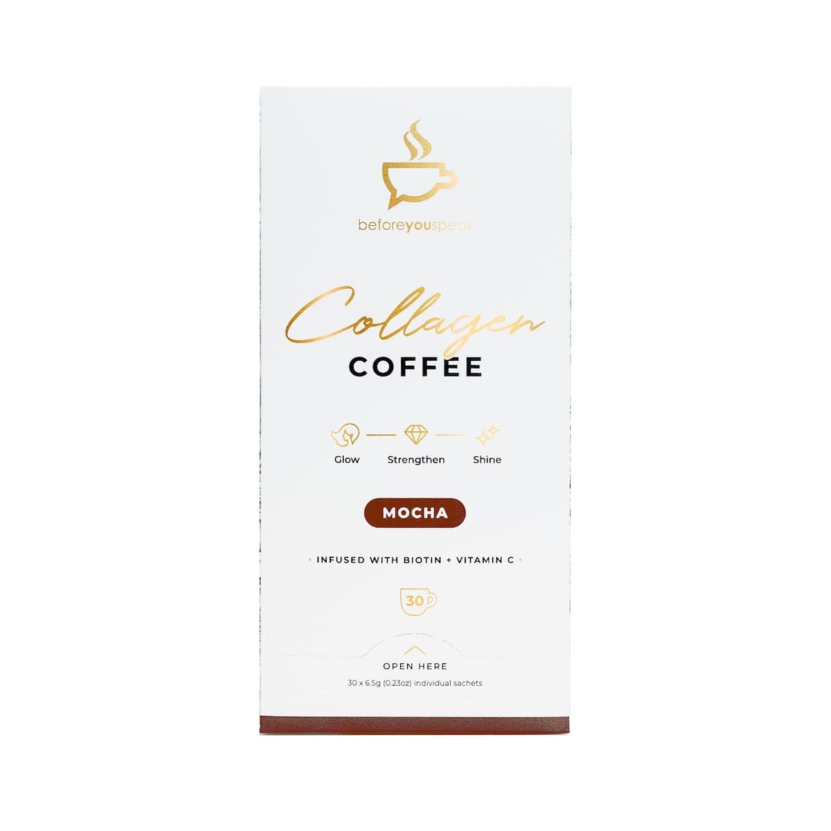 BeforeYouSpeak Glow Collagen Coffee Mocha 30 x 6.5g