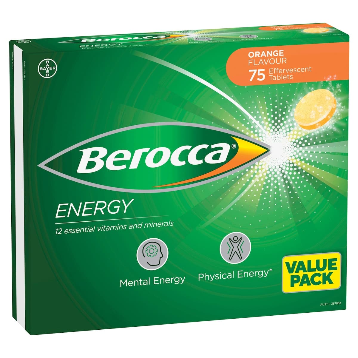 Berocca Effervescent Tablets Orange 75 Tablets