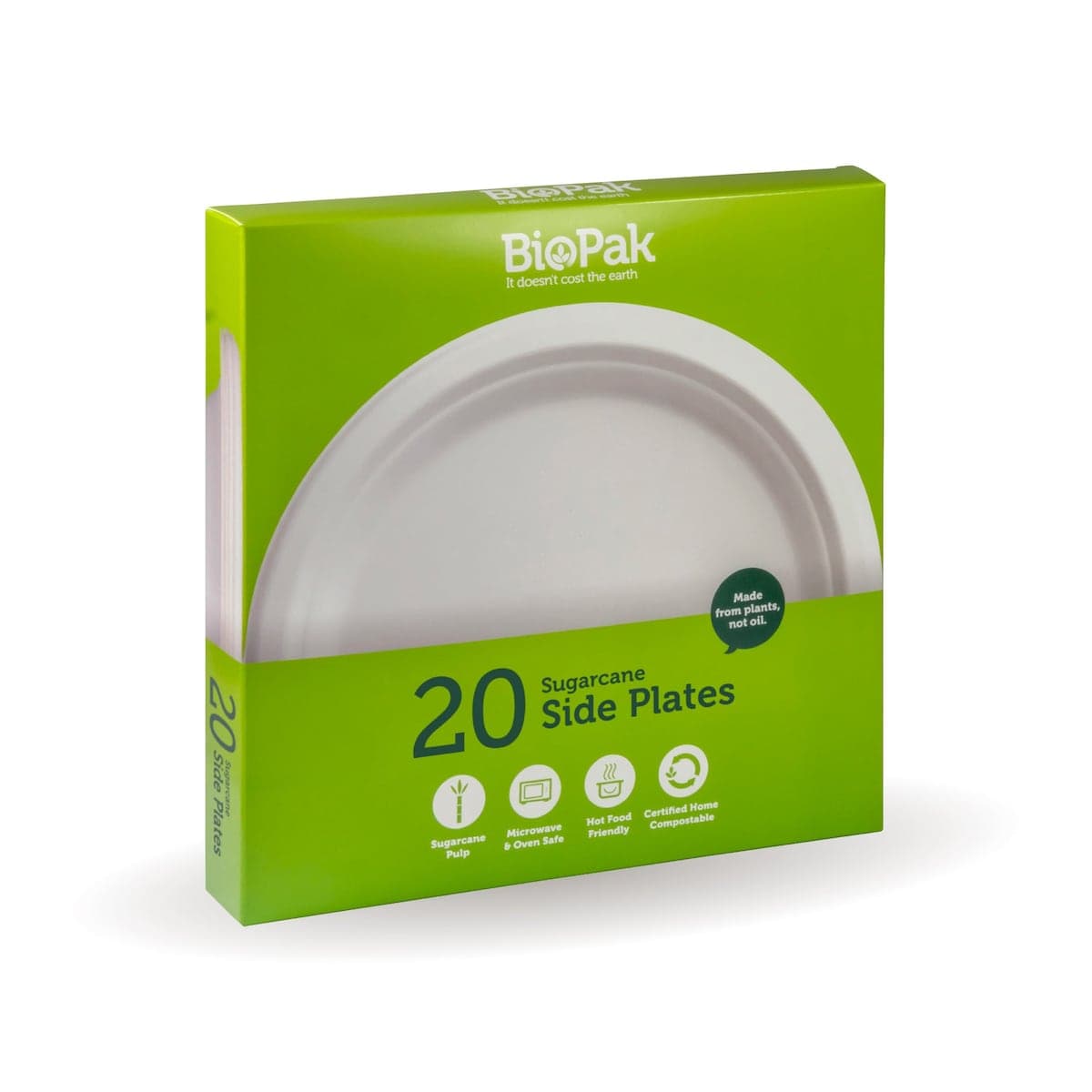 BioPak Plastic Free Sugarcane Plates 18cm 20 Pack
