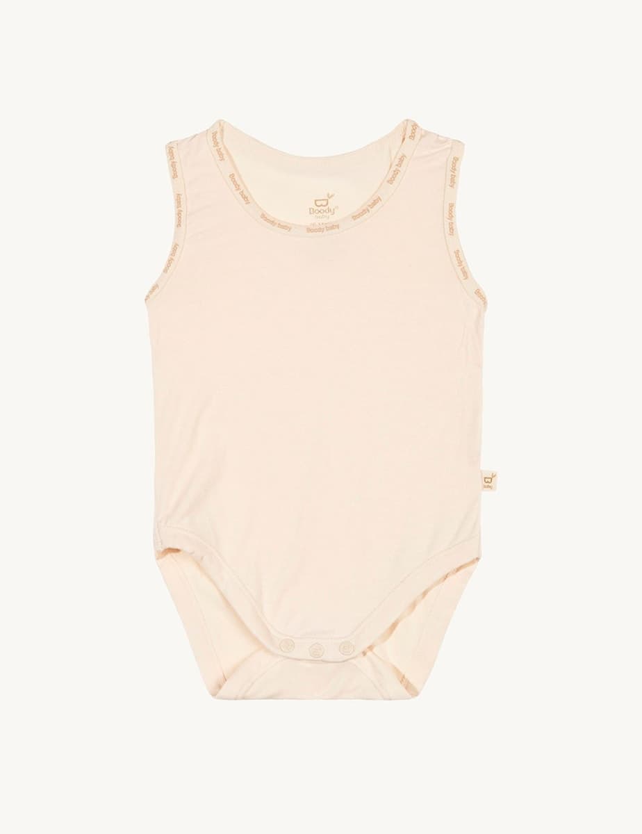 Boody Baby Sleeveless Bodysuit - Chalk / 6-12 Months