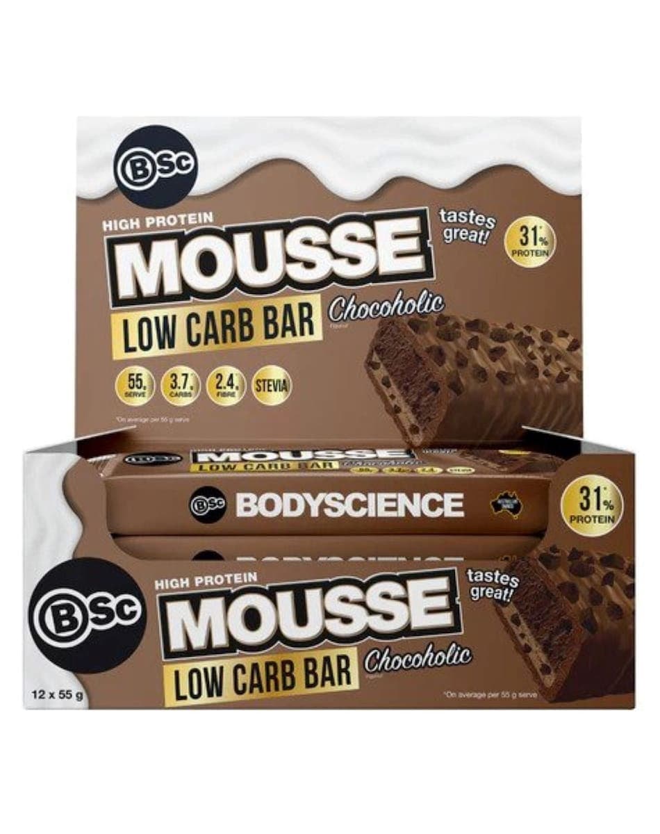 BSc High Protein Low Carb Mousse Bar Chocoholic 12 x 55g