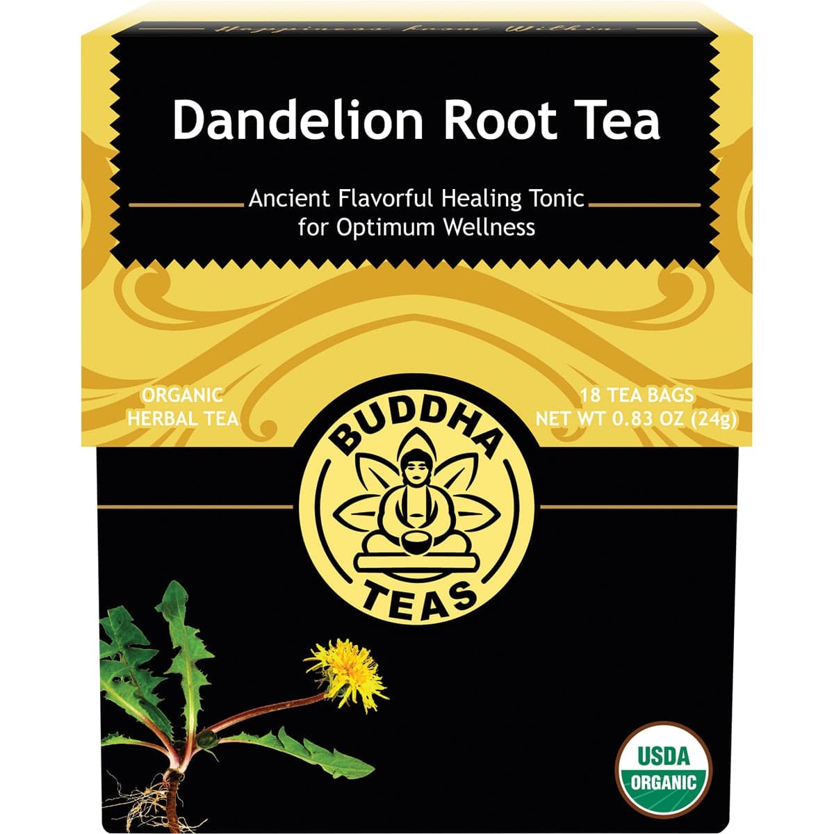 Buddha Teas Organic Dandelion Root Tea Bags 18 Pack
