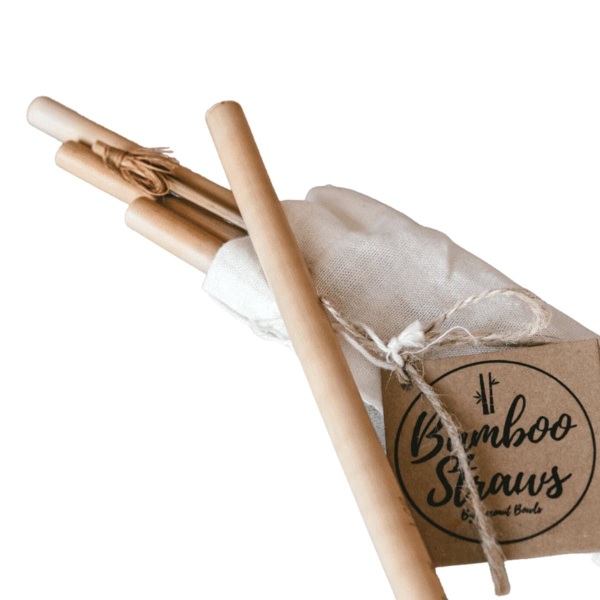 Coconut Bowls Bamboo Straws Set of 4