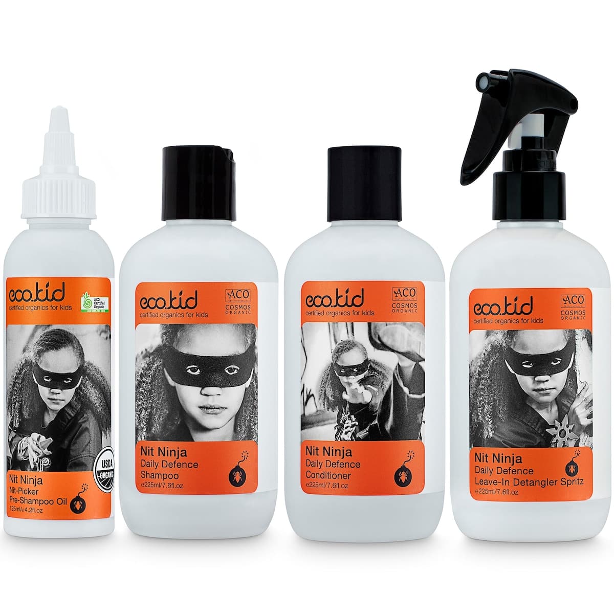 Eco.kid Organics Nit Ninja Total Headlice Defence Haircare Four Pack Bundle