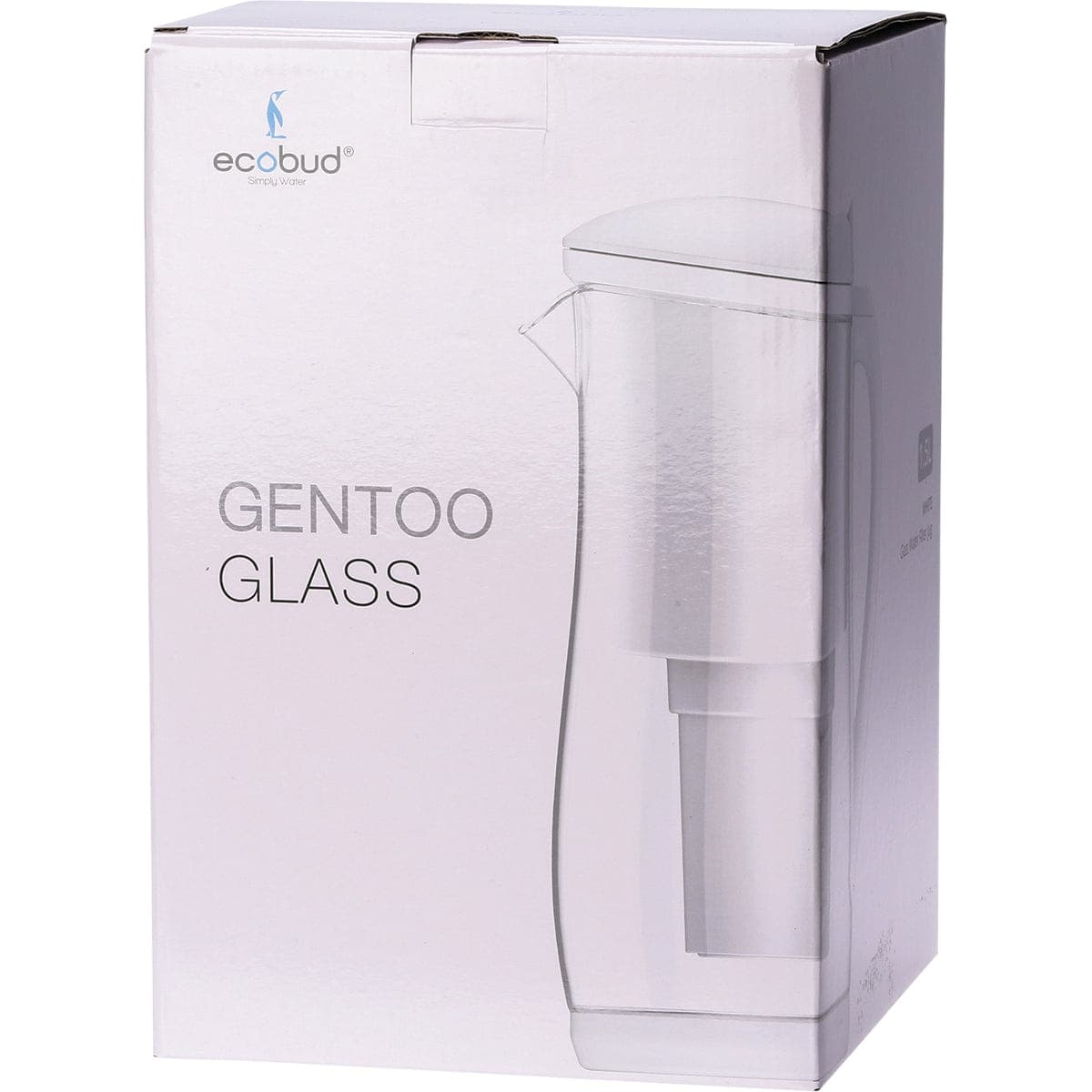 Ecobud Gentoo Glass Alkaline Water Filter Jug White 1.5L