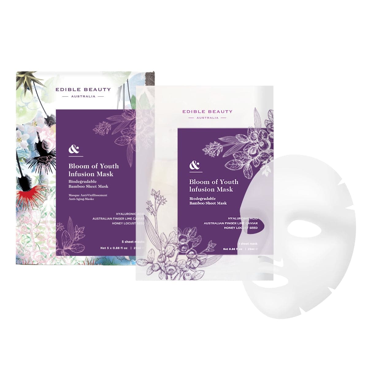 Edible Beauty Australia Bloom of Youth Infusion Mask - 5 masks