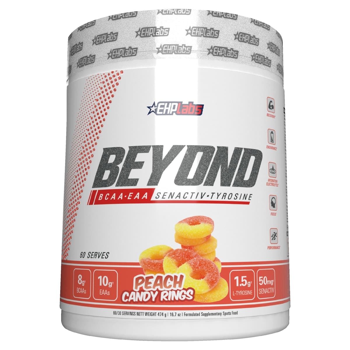 EHPLabs Beyond Bcaa Eaa Peach Candy Rings 474g